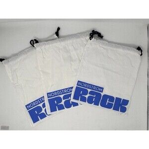 Nordstrom Rack Dust Bag Purse Shoe Storage Linen Black Cording Travel Set of 3